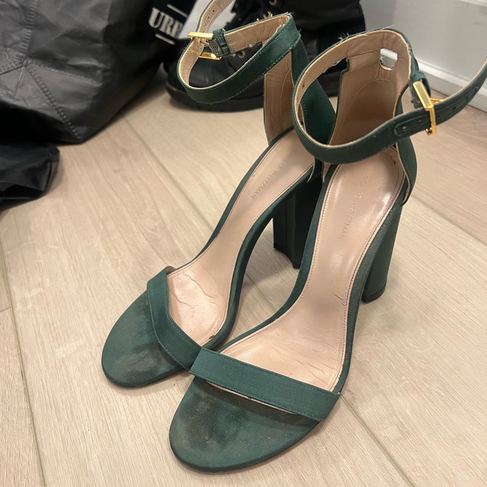 Stuart Weitzman heeled green sandals